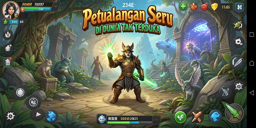 Screenshot 234E menampilkan gameplay penuh aksi dan eksplorasi Adventure.