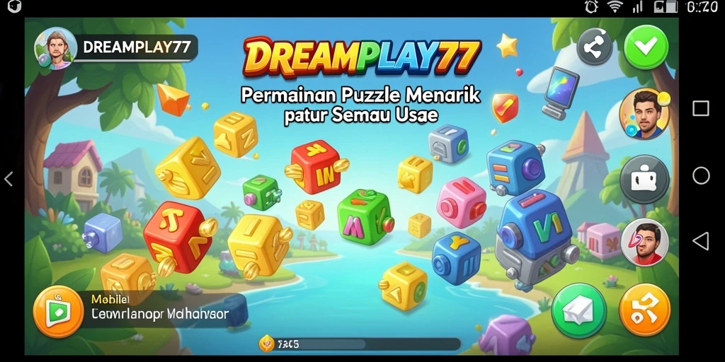 Screenshot gameplay dari DREAMPLAY77 menampilkan tantangan Puzzle yang menarik.