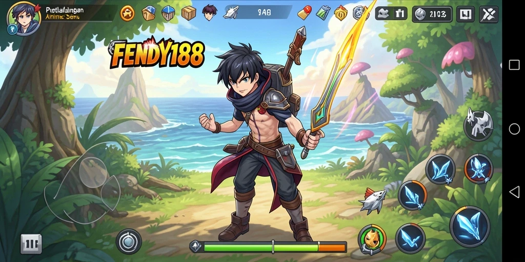 Screenshot gameplay FENDY188 menampilkan aksi karakter Anime yang mendebarkan.