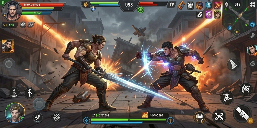 Screenshot menampilkan aksi pertarungan intens MVP789.