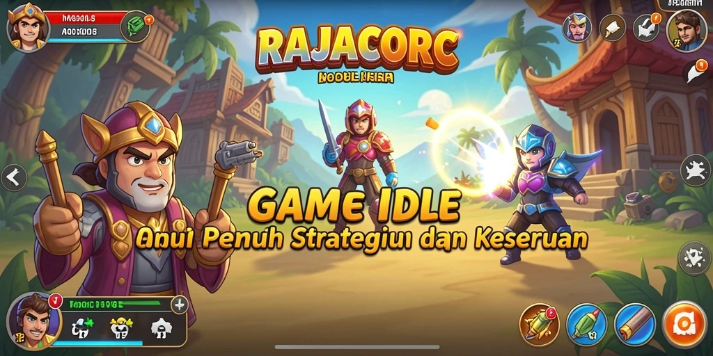 Tampilan gameplay RAJACORC dengan elemen Idle yang menarik.