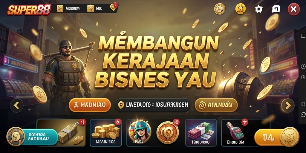 Screenshot SUPER88 menampilkan pengalaman gameplay Tycoon yang mendebarkan.