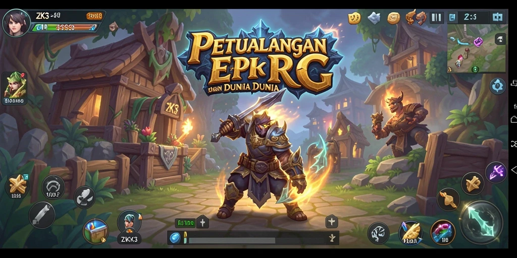 Screenshot menunjukkan aksi intens dari petualangan RPG di ZK3.
